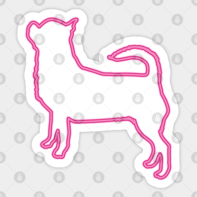 80's Gift 80s Retro Neon Sign Chihuahua Sticker by PhuNguyen